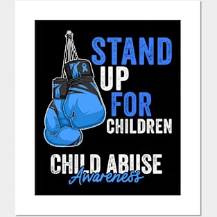 Child Abuse Prevention Awareness Month Blue Ribbon gift idea Posters and Art